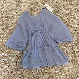 NWT Zara TRF light blue pleated mini dress